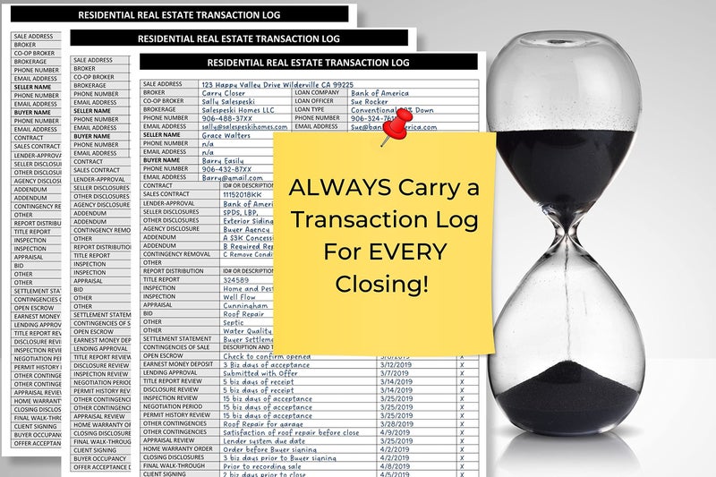 Life Charge Real Estate Agent Supplies - Real Estate Transaction Log Notepad, a Closing Checklist Planner Pad for Realtor File Folders to Organize Sale Pipeline. Made in the USA. - Image 3